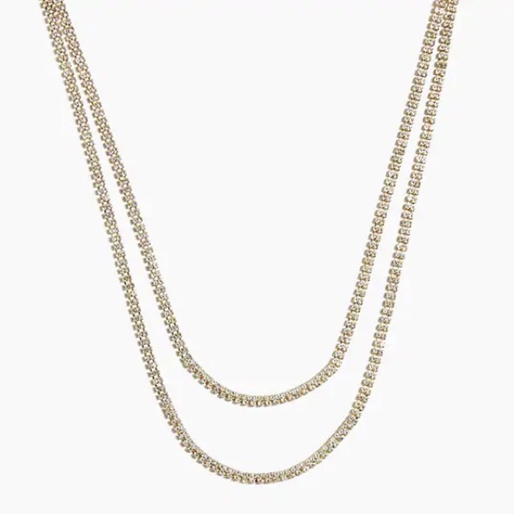 J. Crew Factory Crystal Two Layer Statement Neckl… - image 2